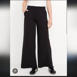 Old Navy Power Soft Wide Leg Pants, Black, Womens Large